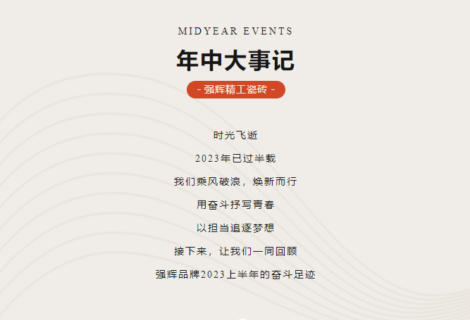 踔厉奋发 步履坚定 | 花季传媒视频播放软件精工瓷砖2023年中大事记盘点